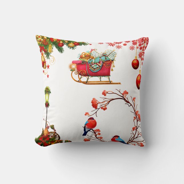 Cojín Decorativo Feliz Navidad decorativa (Anverso)