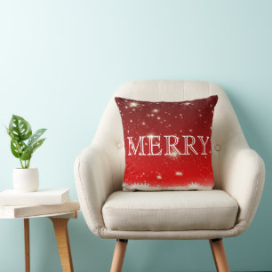 Cojín Decorativo Feliz Navidad Decorativa Roja y Blanca
