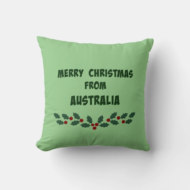 Cojín Decorativo Feliz Navidad desde Australia (Anverso)