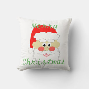 Cojín Decorativo feliz navidad dibujos animados rojo santa claus