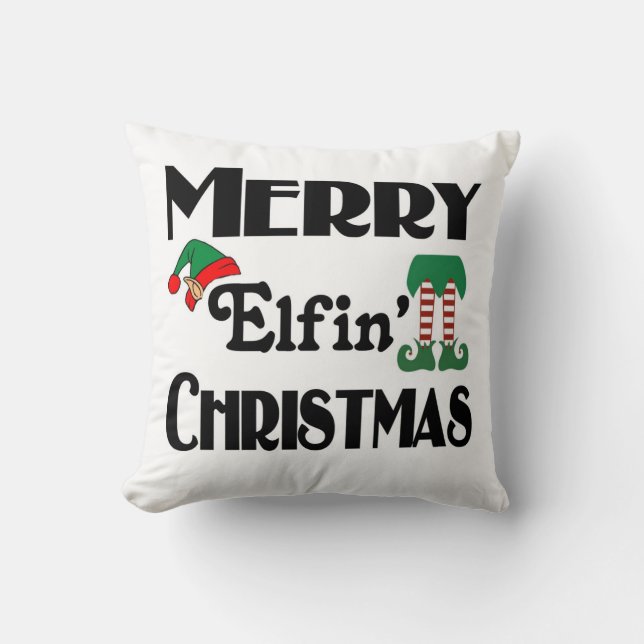 Cojín Decorativo Feliz Navidad Elfin' (Anverso)