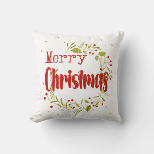 Cojín Decorativo Feliz Navidad, espíritu de feriado global
