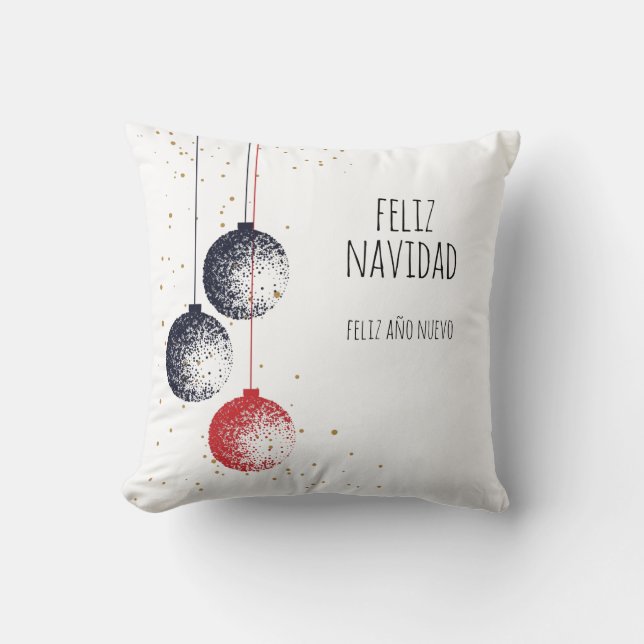 Cojín Decorativo Feliz Navidad, feliz año nuevo (Anverso)