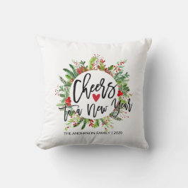 Cojín Decorativo Feliz Navidad Feliz Año Nuevo, fiesta navideña.