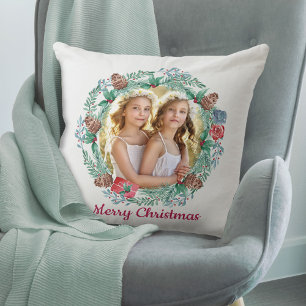 Cojín Decorativo Feliz Navidad Feliz Año Nuevo Foto de Doble Cara