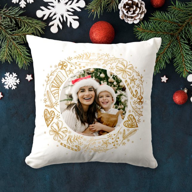 Cojín Decorativo Feliz Navidad Fotos Oro (Subido por el creador)