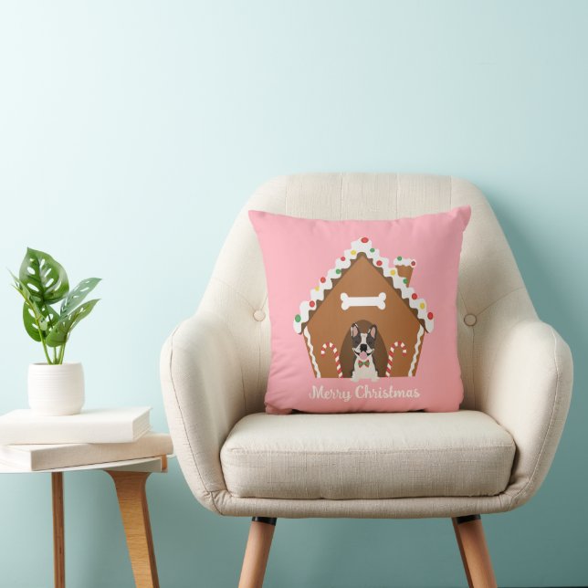 Cojín Decorativo Feliz Navidad Gingerbread Dog House (Silla)