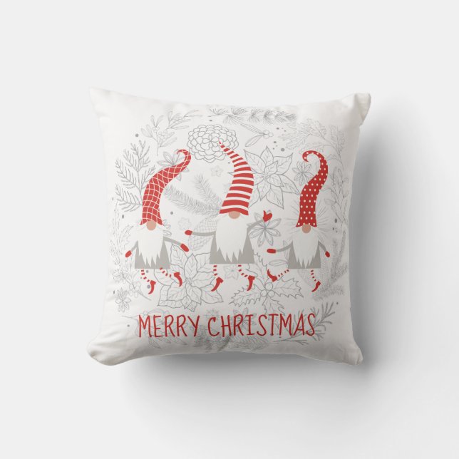 Cojín Decorativo Feliz Navidad Gnomes (Anverso)