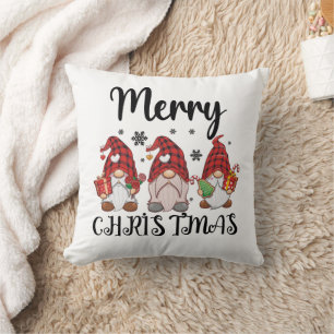 Cojín Decorativo Feliz Navidad Gnomies Gnomos de Navidad