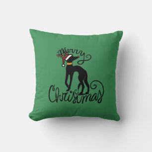 Cojín Decorativo Feliz Navidad Greyhound Reindeer