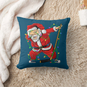 Cojín Decorativo Feliz Navidad Hockey sobre hielo Dabbing Santa Cla