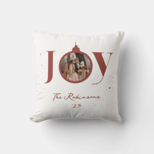 Cojín Decorativo Feliz Navidad Keepsake Familia Foto Alegría Orname