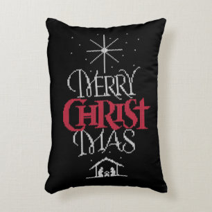 Cojín Decorativo Feliz Navidad Knit Sweater Religioso Cristiano