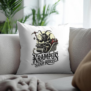 Cojín Decorativo Feliz Navidad Krampus Paseos en Trineo