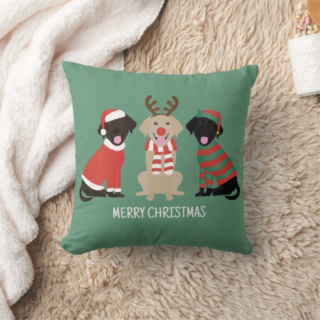 Cojín Decorativo Feliz Navidad Labrador Recuperar Perros (Manta)