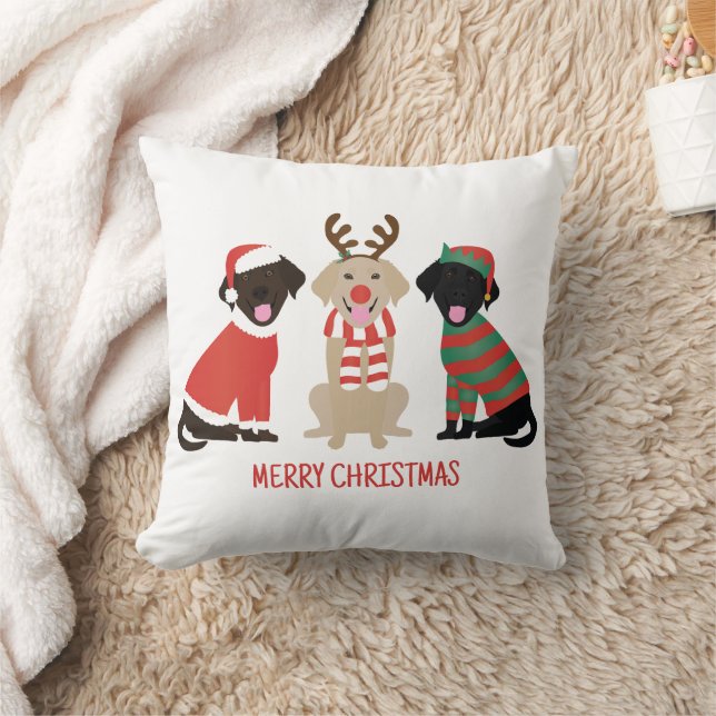 Cojín Decorativo Feliz Navidad Labrador Recuperar Perros (Manta)