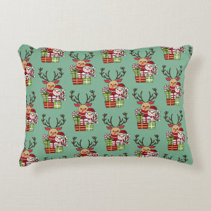 Cojín Decorativo Feliz Navidad lindo personalizado reno regalo de m