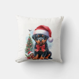 Cojín Decorativo Feliz Navidad mi pequeño rottweiler