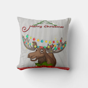 Cojín Decorativo Feliz Navidad Moose