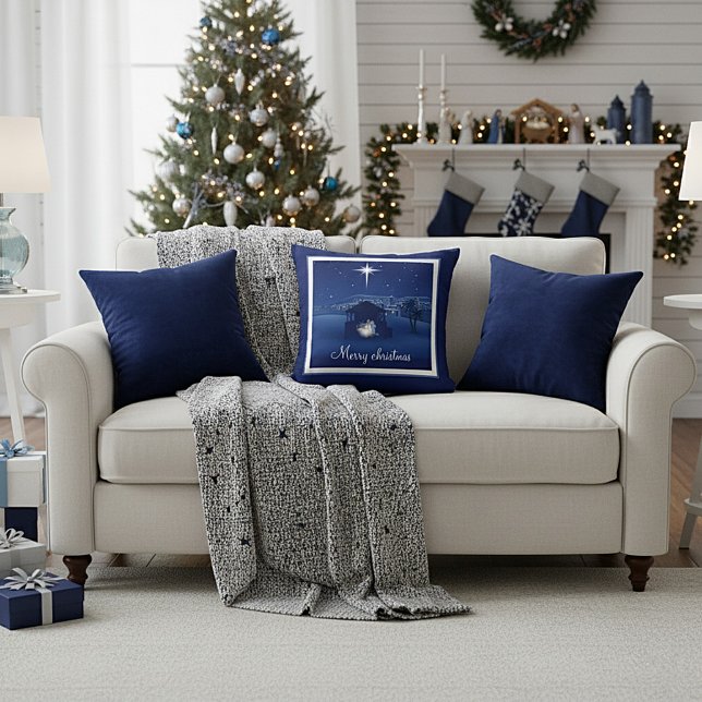 Cojín Decorativo Feliz Navidad Natividad (Subido por el creador)