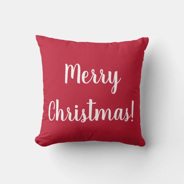 Cojín Decorativo Feliz Navidad | Navidades 2022 | Script Red (Anverso)