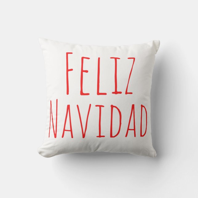 Cojín Decorativo Feliz Navidad, Navidades rojos y blancos (Anverso)