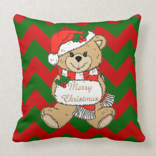Cojín Decorativo Feliz Navidad Oso de Navidad Lindo Vivero