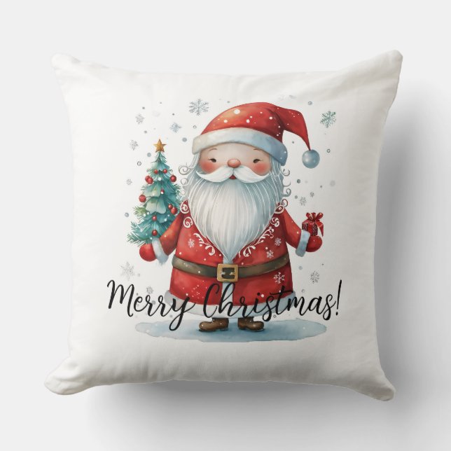 Cojín Decorativo Feliz Navidad Papá Noel (Anverso)