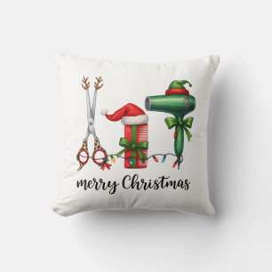 Cojín Decorativo Feliz Navidad Peluquero Festivo Estilista Navidad