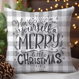Cojín Decorativo Feliz Navidad Pequeño Búfalo Cuadros