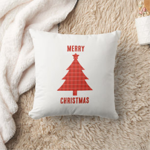Cojín Decorativo Feliz Navidad Personalizada Red Plaid