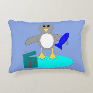 Cojín Decorativo Feliz Navidad Pesca Pingüino Pillow