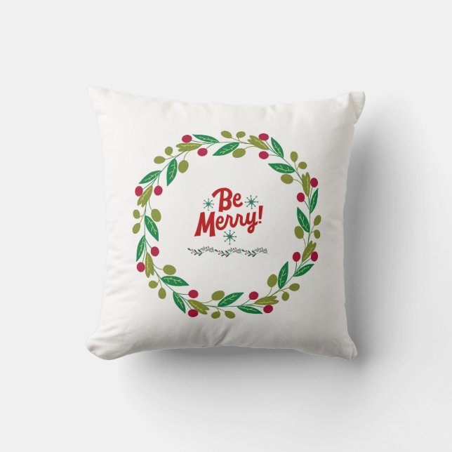 Cojín Decorativo "Feliz Navidad Pillow - Fiesta festiva A (Anverso)