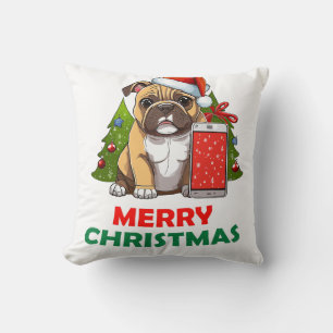 Cojín Decorativo Feliz Navidad Pug Dog