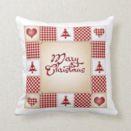 Cojín Decorativo Feliz Navidad Quilt Pattern Country