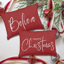 Cojín Decorativo Feliz Navidad Rojo Festividad Moderna