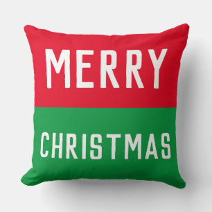 Cojín Decorativo Feliz Navidad Rojo y Verde