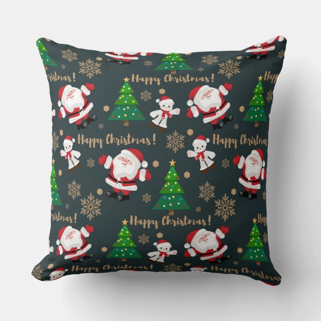 Cojín Decorativo Feliz Navidad Santa (Anverso)