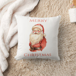 Cojín Decorativo Feliz Navidad Santa Claus Vintage Holiday