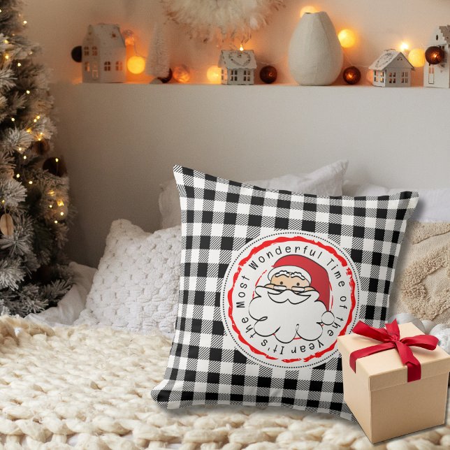 Cojín Decorativo Feliz Navidad Santa Personalizado Buffalo Placa (Subido por el creador)