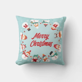Cojín Decorativo Feliz Navidad Snowmen