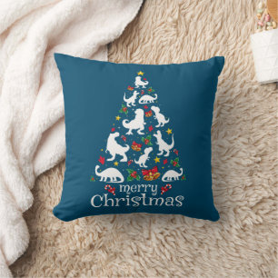 Cojín Decorativo Feliz Navidad T Rex Niños Niños Navidades divertid