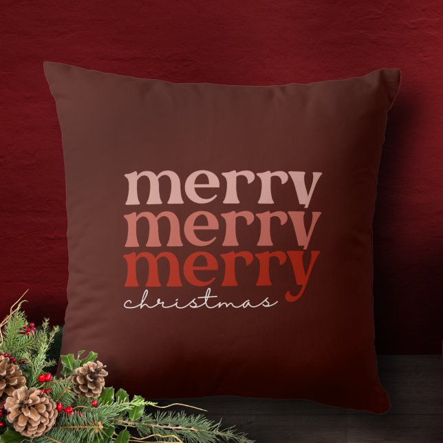 Cojín Decorativo Feliz Navidad Texto Saludo Rojo (Subido por el creador)