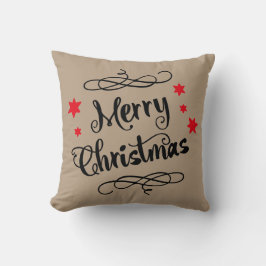 Cojín Decorativo Feliz Navidad, tipografía moderna