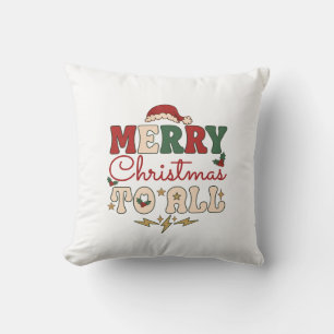 Cojín Decorativo Feliz Navidad Todo Sombrero de Santa Relámpagos Es