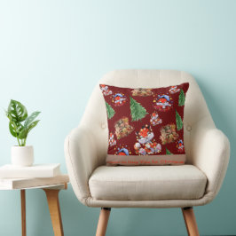 Cojín Decorativo Feliz Navidad Vacaciones Rojas