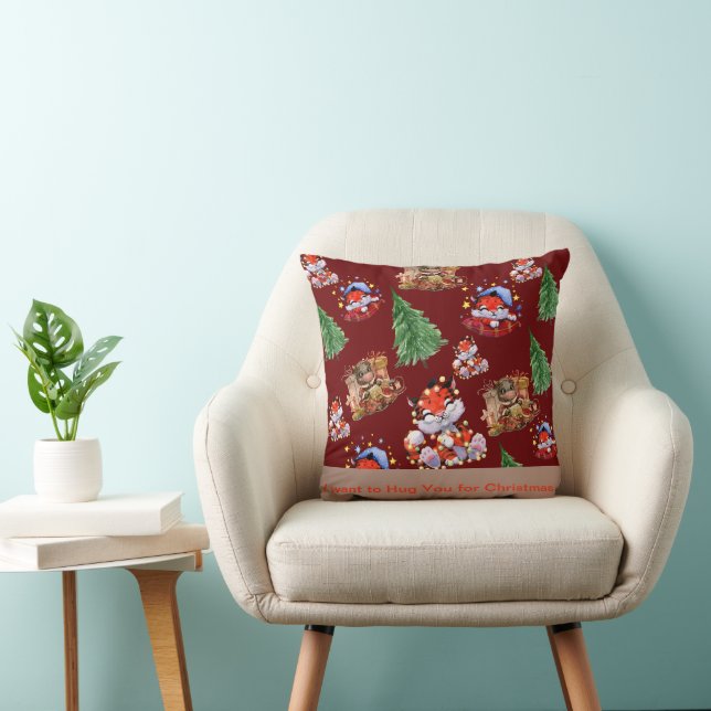 Cojín Decorativo Feliz Navidad Vacaciones Rojas (Silla)