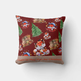 Cojín Decorativo Feliz Navidad Vacaciones Rojas