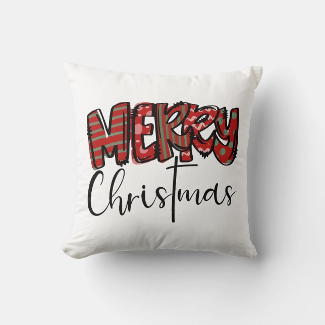 Cojín Decorativo Feliz Navidad vibraciones Mama cruza cristiana Muj (Anverso)