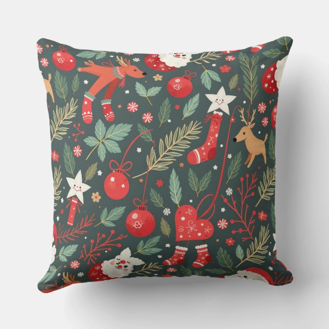 Cojín Decorativo Feliz Navidad Whimsy (Reverso )